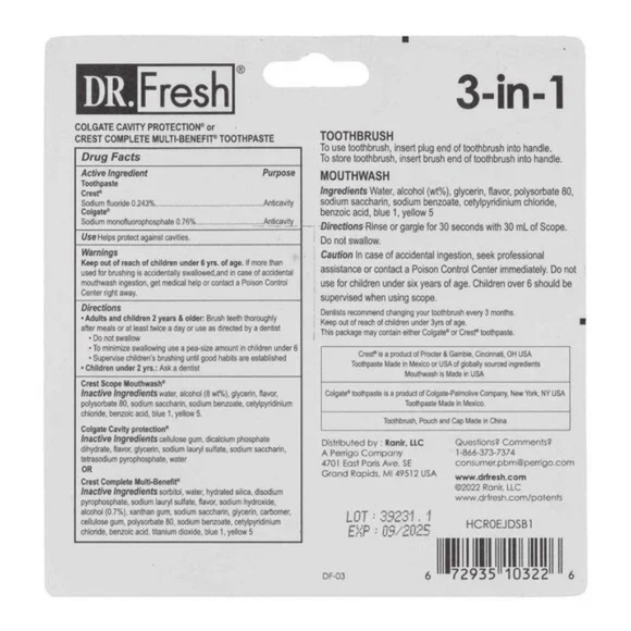 🆕 Dr Fresh toothbrush calmer mouthwash calmer and toothpaste. Great for travel - Picture 2 of 2